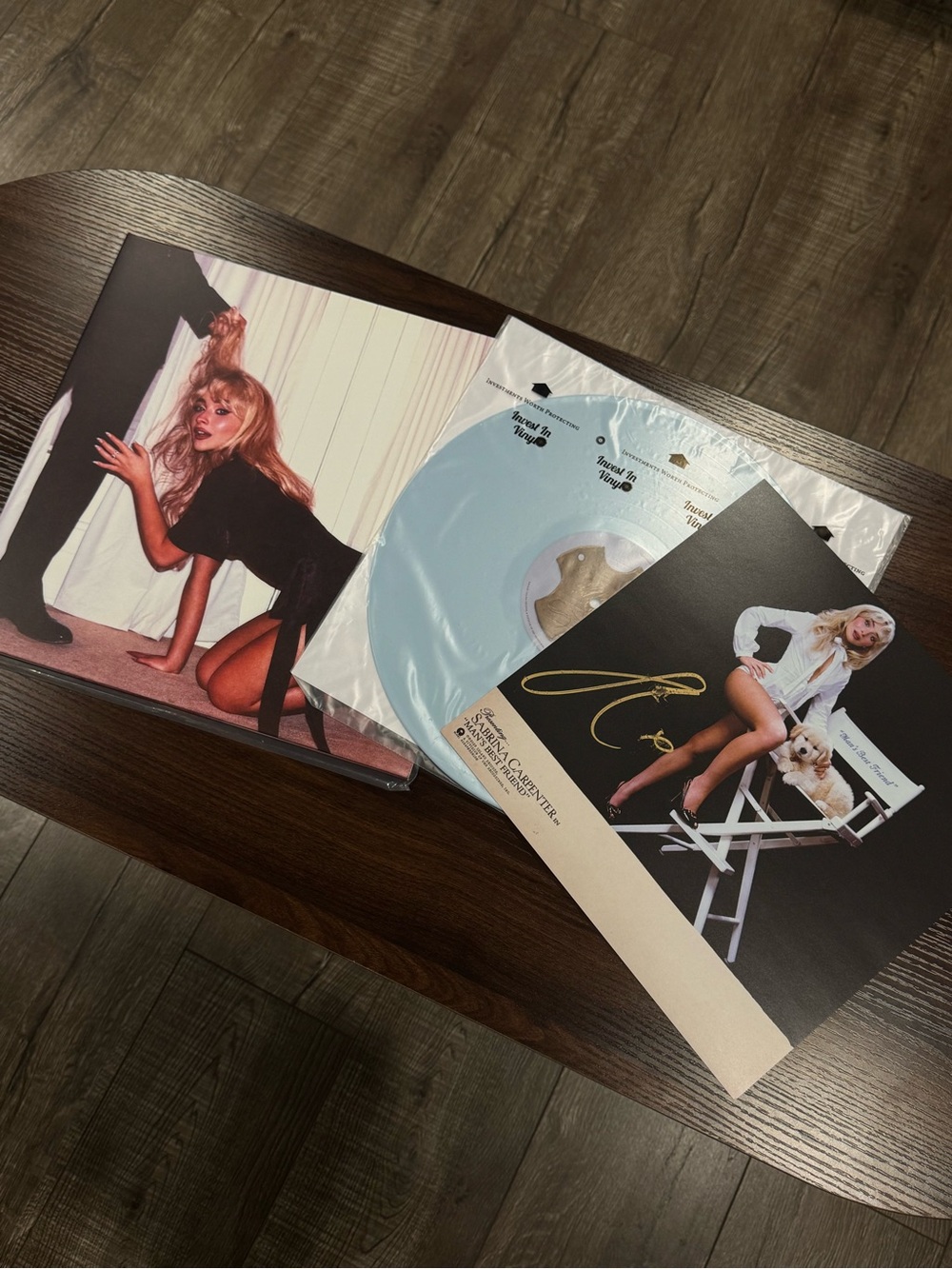 Sabrina Carpenter Man's Best Friend Signed Light Blue LP Vinyl